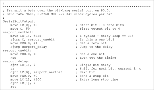 圖8. 可以用簡單的端口引腳產(chǎn)生串口輸出。