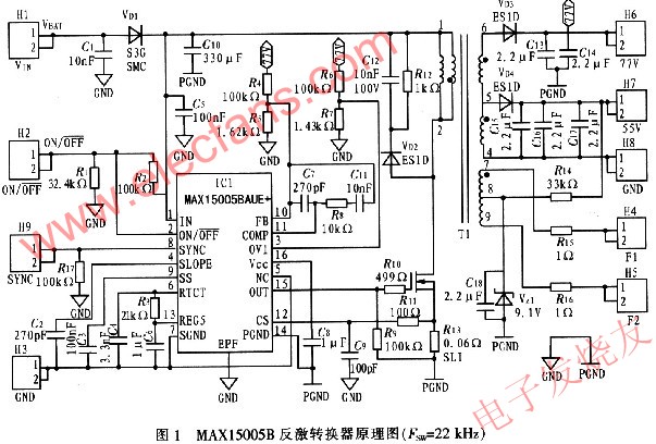 MAX15005B配置為反激架構(gòu) www.greenbey.cn