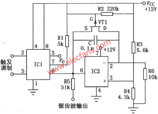 LM555組成的寬動態(tài)脈寬調(diào)制器  www.greenbey.cn