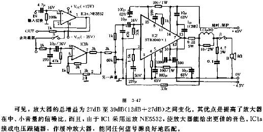 STK4040X1制作的HI-FI功放電路原理圖