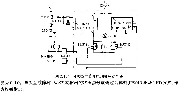 H橋雙向直流電動機驅(qū)動電路