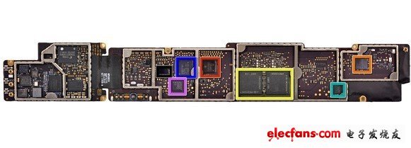 在沒有A5X處理器的一側(cè)配有一些芯片，包括德儀CD3240驅(qū)動(dòng)裝置