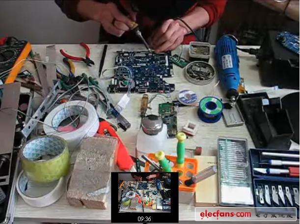 一個個器件都是親自動手焊上去的，烙鐵，松香，吸錫器，專業(yè)班子