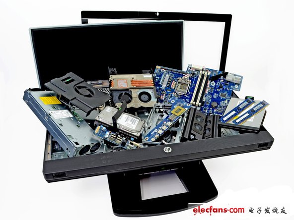 惠普一體式電腦拆解全家福。