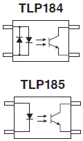 加強(qiáng)絕緣類(lèi)輕薄通用晶體管耦合器內(nèi)部電路圖: TLP184,  TLP185.