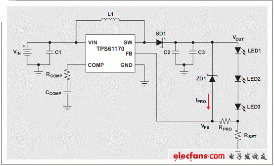 有開路保護(hù) LED 驅(qū)動器電路