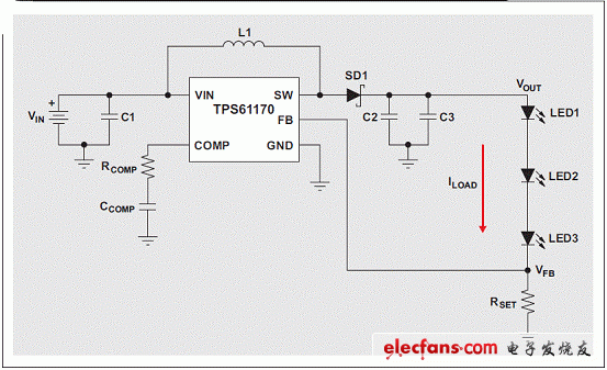 無開路保護(hù) LED 驅(qū)動器高壓升壓轉(zhuǎn)換器結(jié)構(gòu)