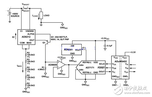 采用AD8212電流監(jiān)控器電路模塊設計