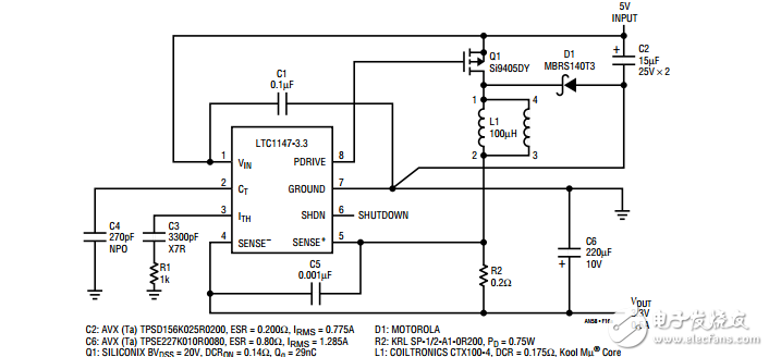 5V至3.3V的微處理器系統(tǒng)轉換器