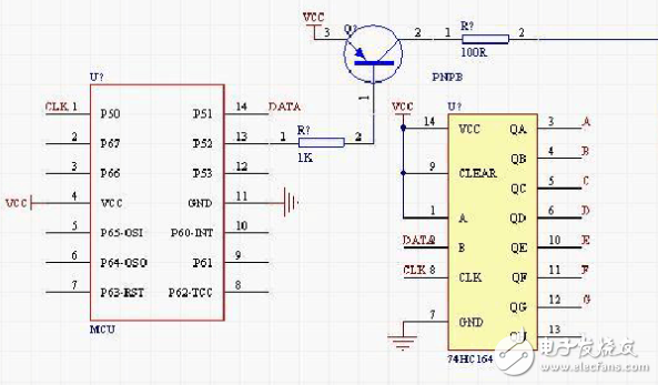 74hc164驅(qū)動數(shù)碼管及相應(yīng)源程序